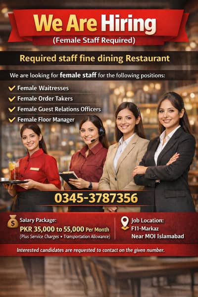 female GRO -Female waitresses female Order taker