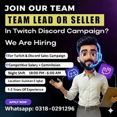 Twitch Discord Twitter Sales Agent Required