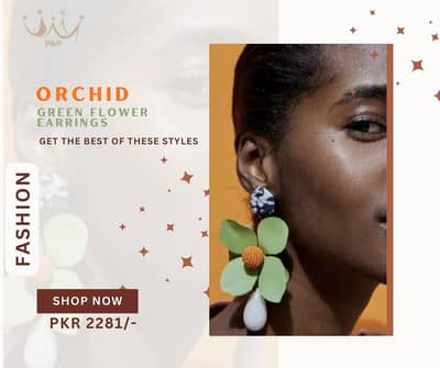 Orchid Green Flower Earrings