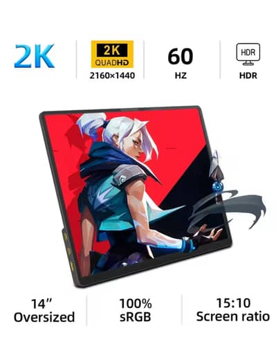 ZSUS 2160*1440 14-inch 2K Portable Monitor 60HZ
