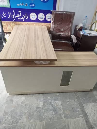 Office table Urgent sale + one office revolving chair and 6 sofa chair