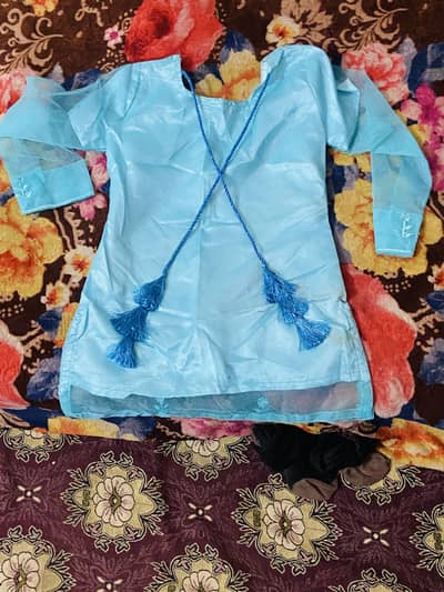 Sky Blue Party Wear Sharara Suit – One Time Used