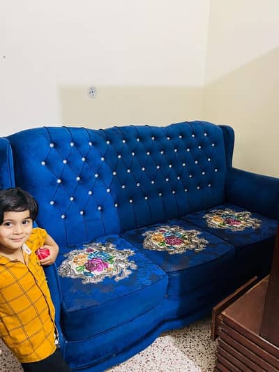 Premium Velvet Sofa Set (2+1) | Elegant Design | Excellent Condition