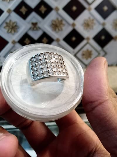 Silver italian +local ring