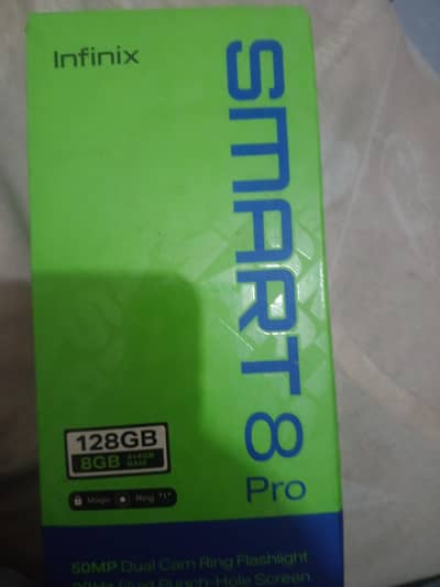 infinix smart 8pro galaxy white colour  8,128gb