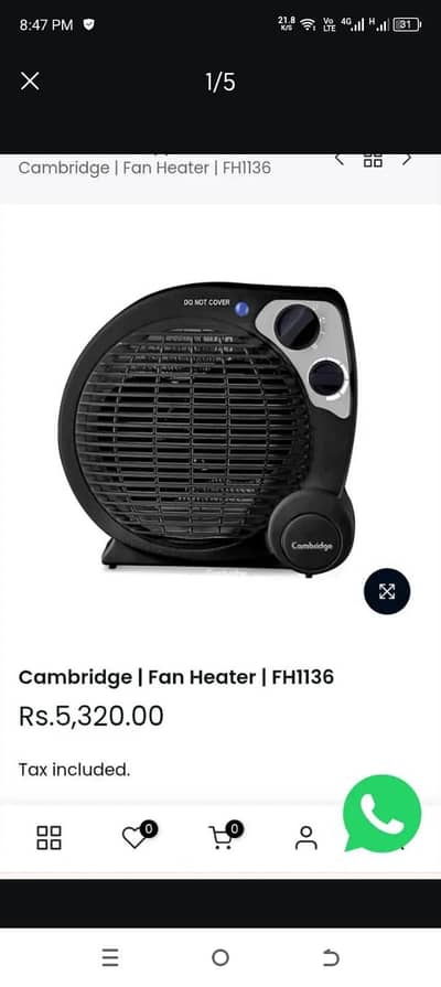 Cambridge brand new heater model FH 1136