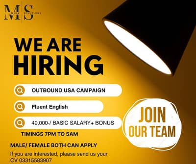 WE ARE HIRING FOR USA CAMPAIGN GOOD SALARY PACKAGE