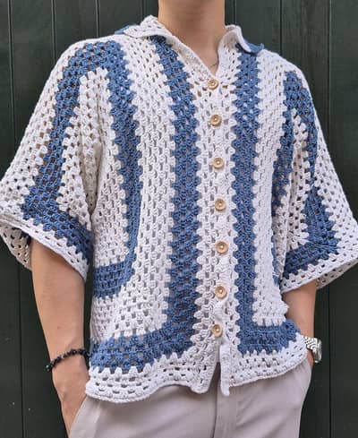 crochet handmade unisex polo shirts