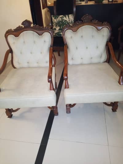 Set of 2 Single White Sofa Chairs
