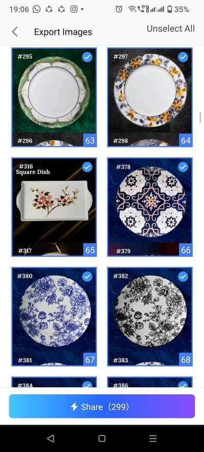 اسی پلیٹ پرنٹ میں مکمل ڈنر  سیٹ