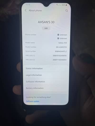 Samaung A30 call 03240091705