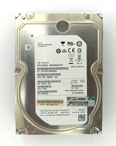 HP Enterprise 1TB HDD 100% Health 7200Rpm SATA 6Gb/s