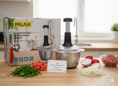 Falari 2L Stainless Steel Manual Food Chopper
