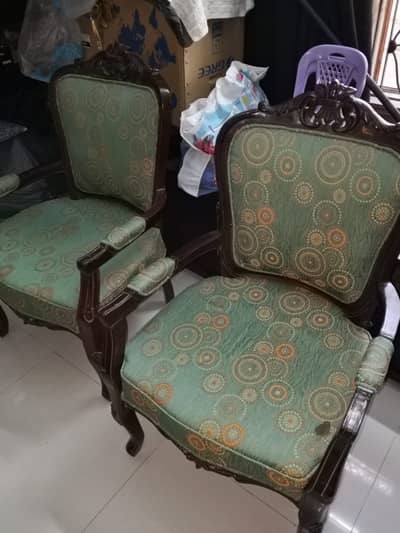 Pair of Green Single Sofa Seaters