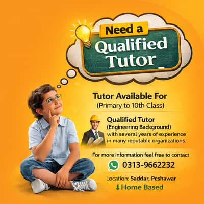 Experienced & Qualified Tutor Available | Home-Based | Saddar Peshawar