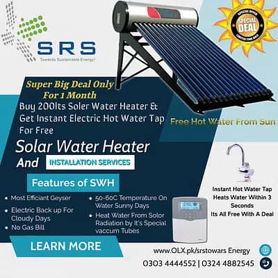 Solar Geyser 250lts on Discount