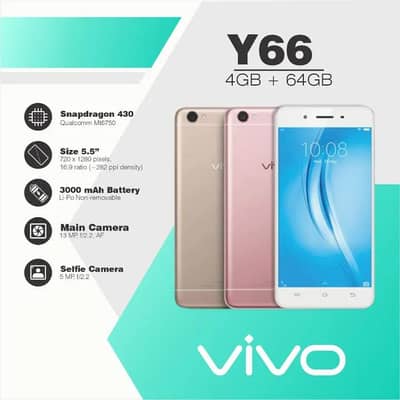 vivo Y66 dual sim ,64gb rom , loud speaker, mobile phone , vivo, 4gb r
