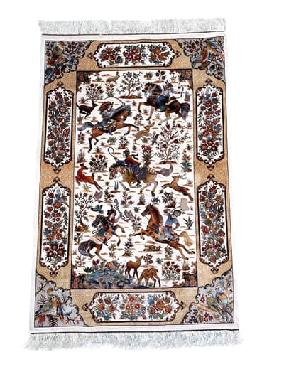 silk Rugs | Persian Silk Rug  | Persian Shikargah Silk carpets |Qaleen