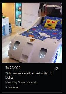 Car- Styled LED lights Comfortable Bed