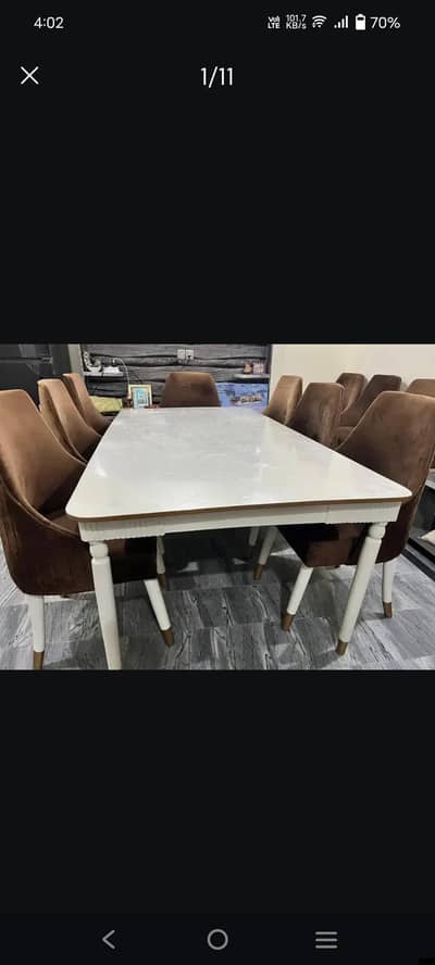 8person dinning table with extra large wooden deco paint dinning tab