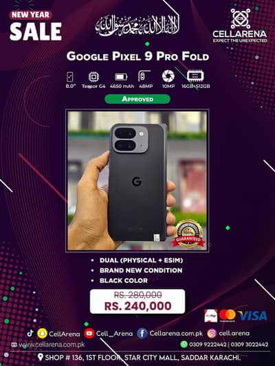 New Year Sale Google Pixel 9 Pro Fold 512GB CELLARENA