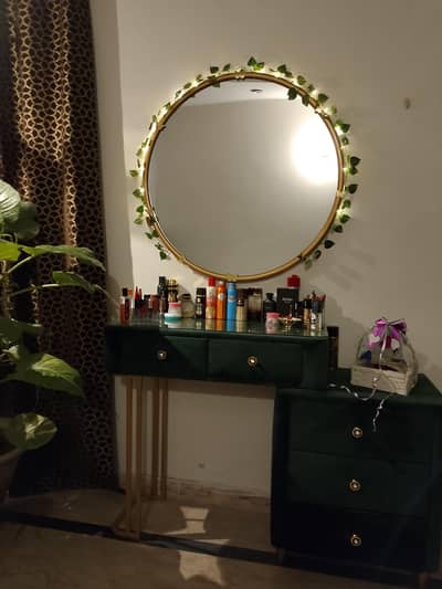 double bed with single side table and complete dressing for sale