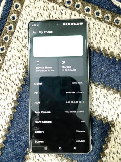 infinix note 40 with  complete saman