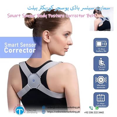 Smart Posture Corrector Vibration Belt USB Rechargeable Intelligent