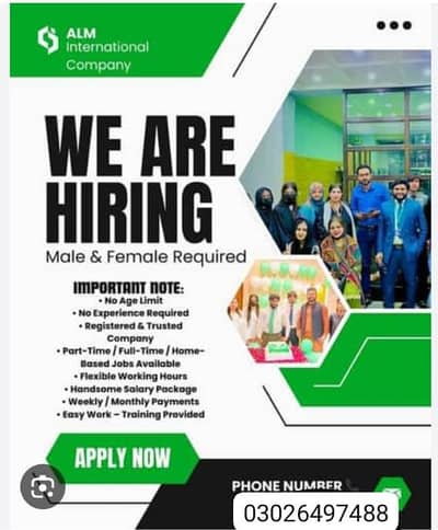 full time part time home base work office work available