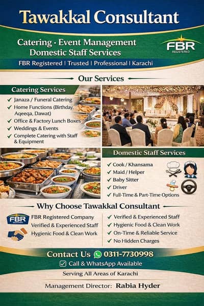 Delicious Catering | Event Organizer| Domestic staff