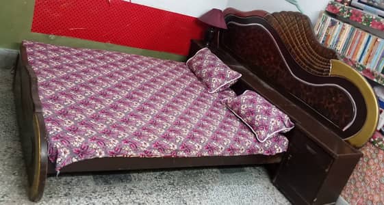 Double bed with both side attached drawer with mattress