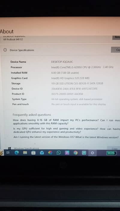 Hp laptop for sale core i5 3rd gen