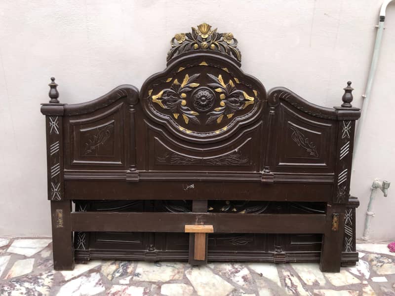 Solid Wood King Size Bed 2