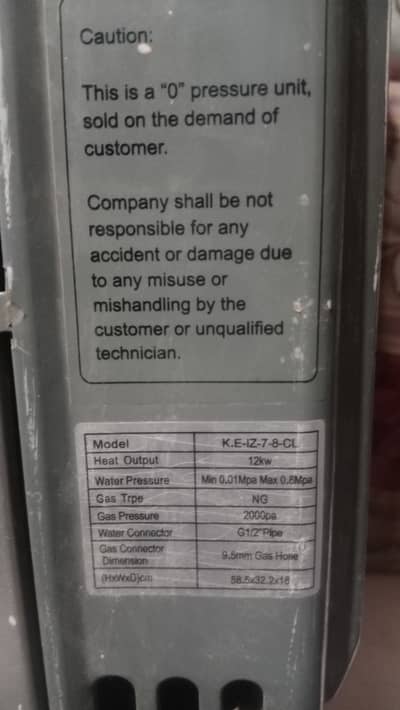 BOSS Instant Gas Water Heater 100% Imported.