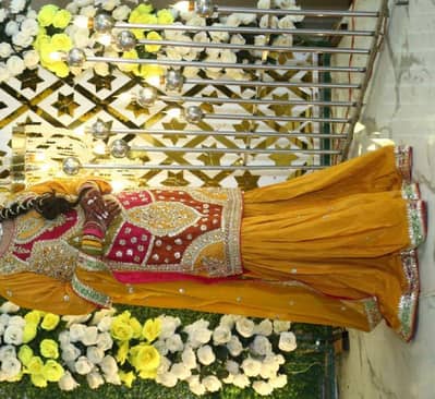 Mustard Yellow Bridal Garara– Heavy Embroidery