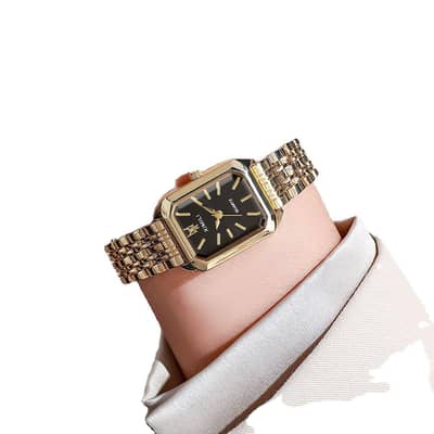 Elegant Delicate Golden Stainless Steel Watch for Women