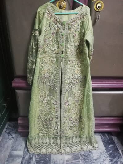 party wear 3 piece full heavy work gown style