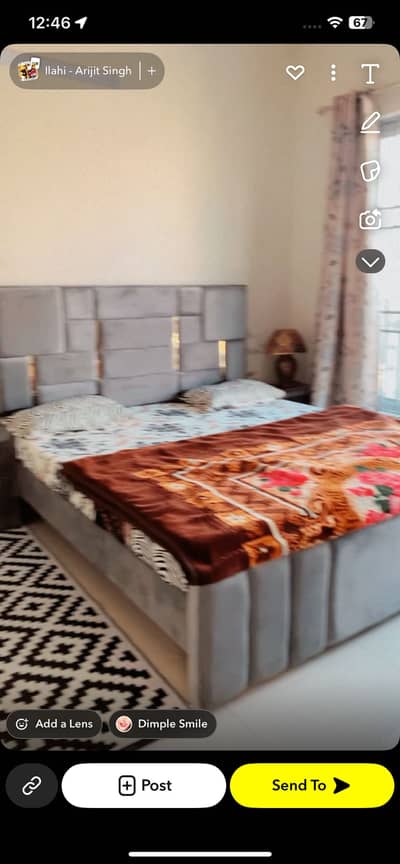 Bed with side tables