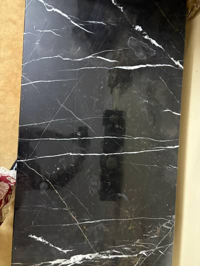 golden and black table