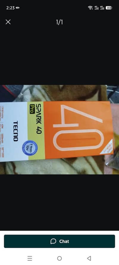 Tecno speak 40 pro 8 256 new set just 7 days use