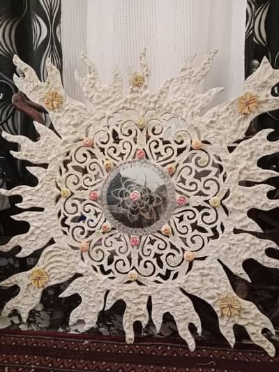 Lasani wood wall decorations, hand crafted textured paste