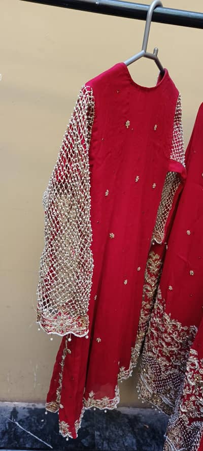Heavy Party Wear Dress with Dabka+ pearl work