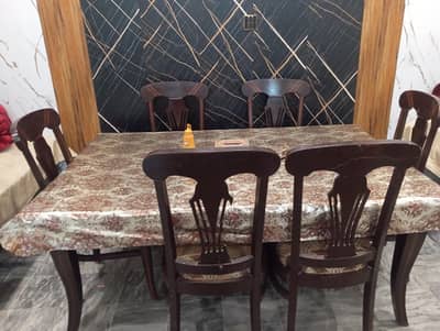 6 seater wooden dining table