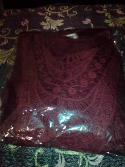 Saudi Style Western Jersey | Maroon | Shiny Fur Fabric | Brand New