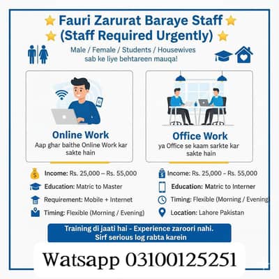 Hiring student teacher house wife for online & offline base job