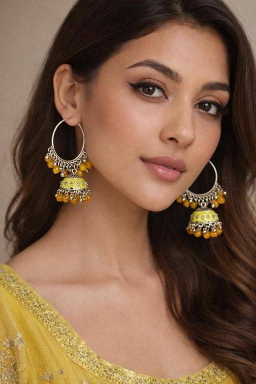 Traditional Jhumka Earrings with Hoop