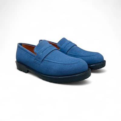 Mens casual Blue Synthetic Leather Dress shoes