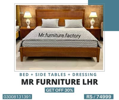 Bed set//Double bed//Complete Bed Set//Bed + 2 Side + Dressing Table