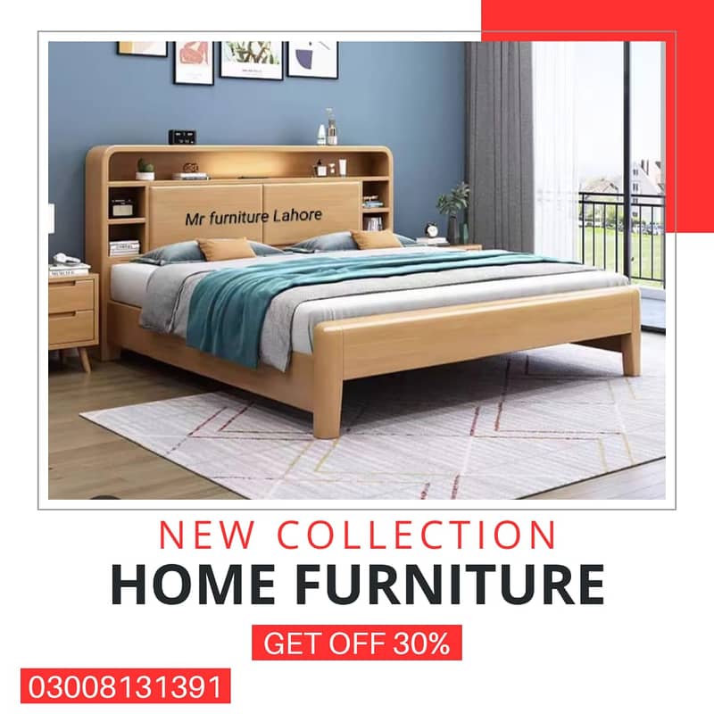 double bed/king size bed/wooden bed/bed dressing/shesham wooden bed 5