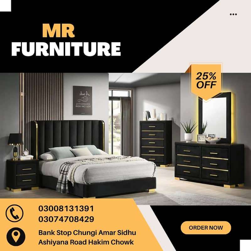 double bed/king size bed/wooden bed/bed dressing/shesham wooden bed 6